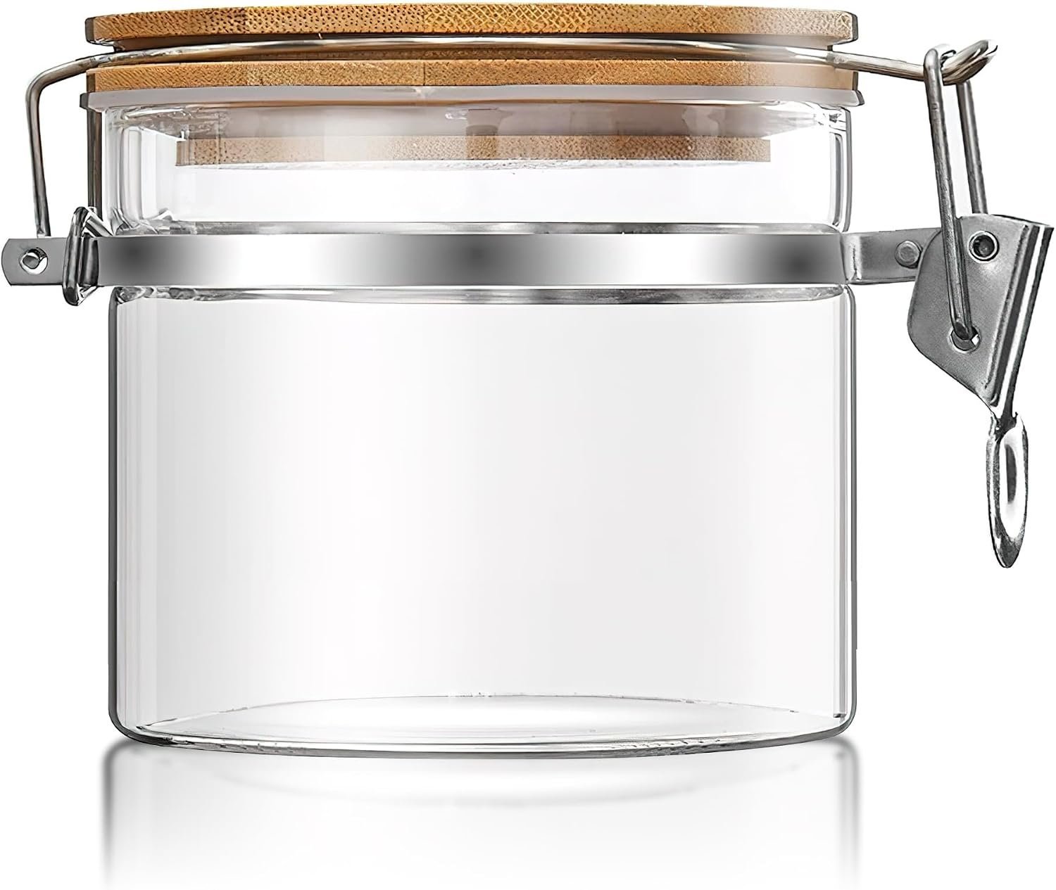 Clear Glass Honey Storage Jar with Bamboo Lid