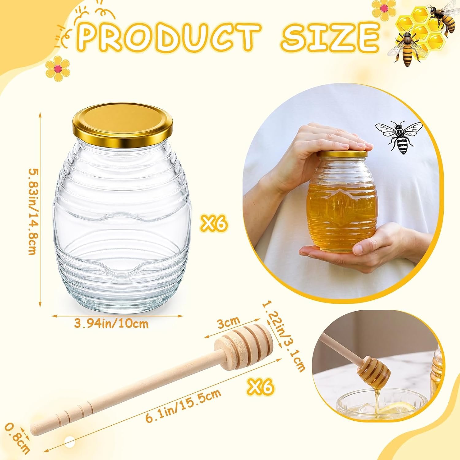 Luxury Glass Beehive Honey Container Set - Image 2