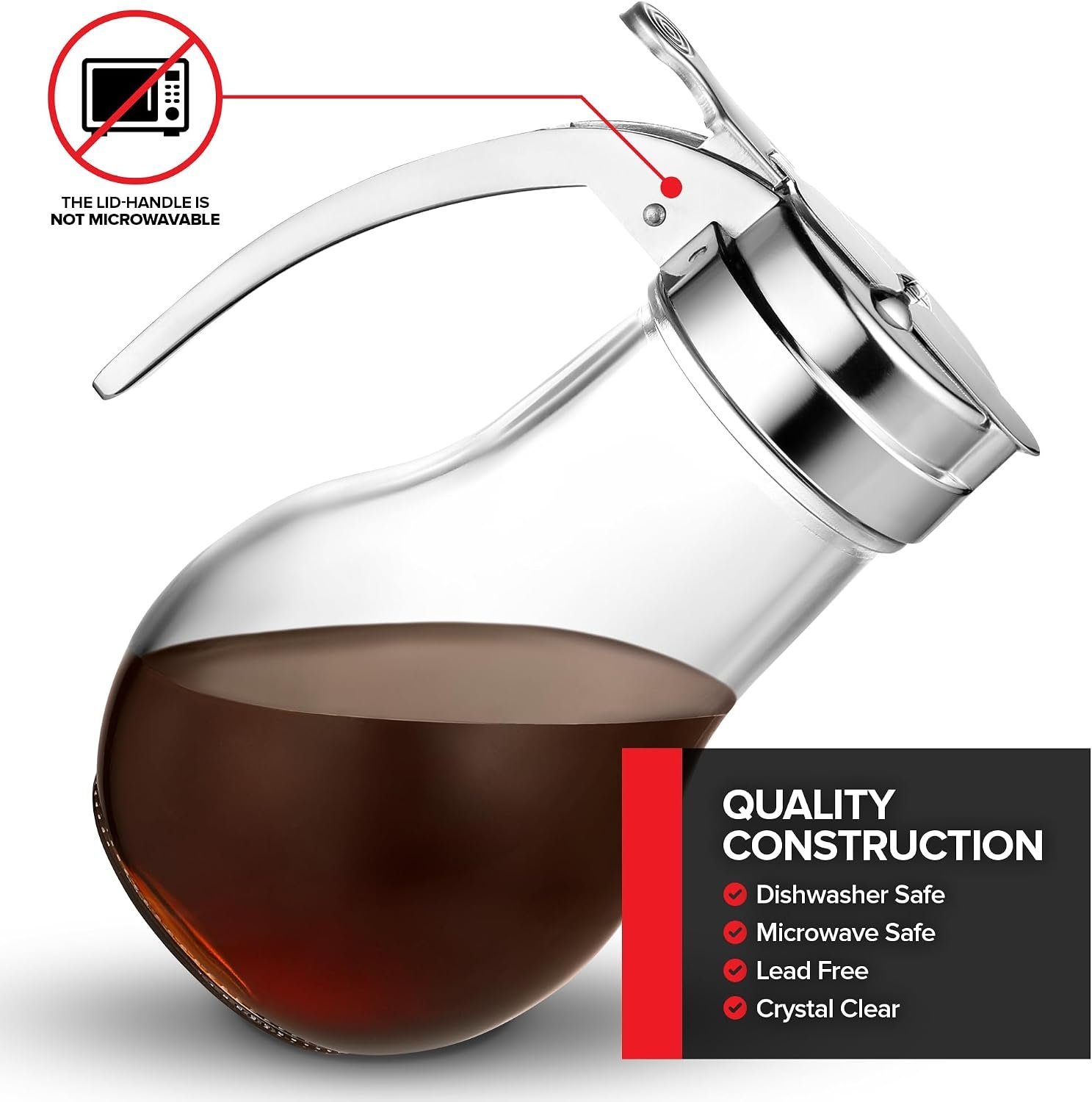 No-Drip Glass Honey & Maple Syrup Dispenser (140 ml) - Image 2